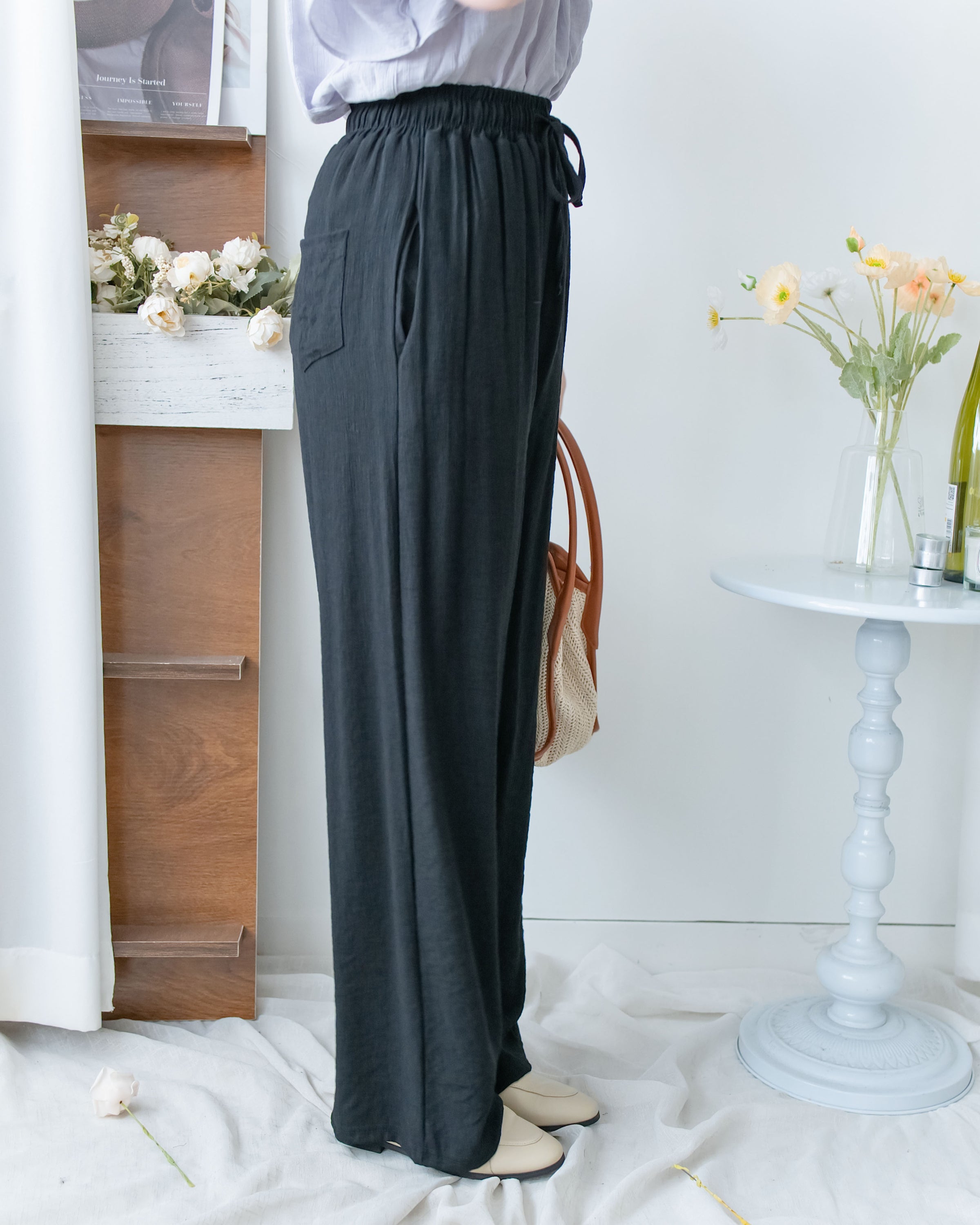 Flowy Pants 隨性雲朵裡布防皺流暢闊腳褲 /PT8481