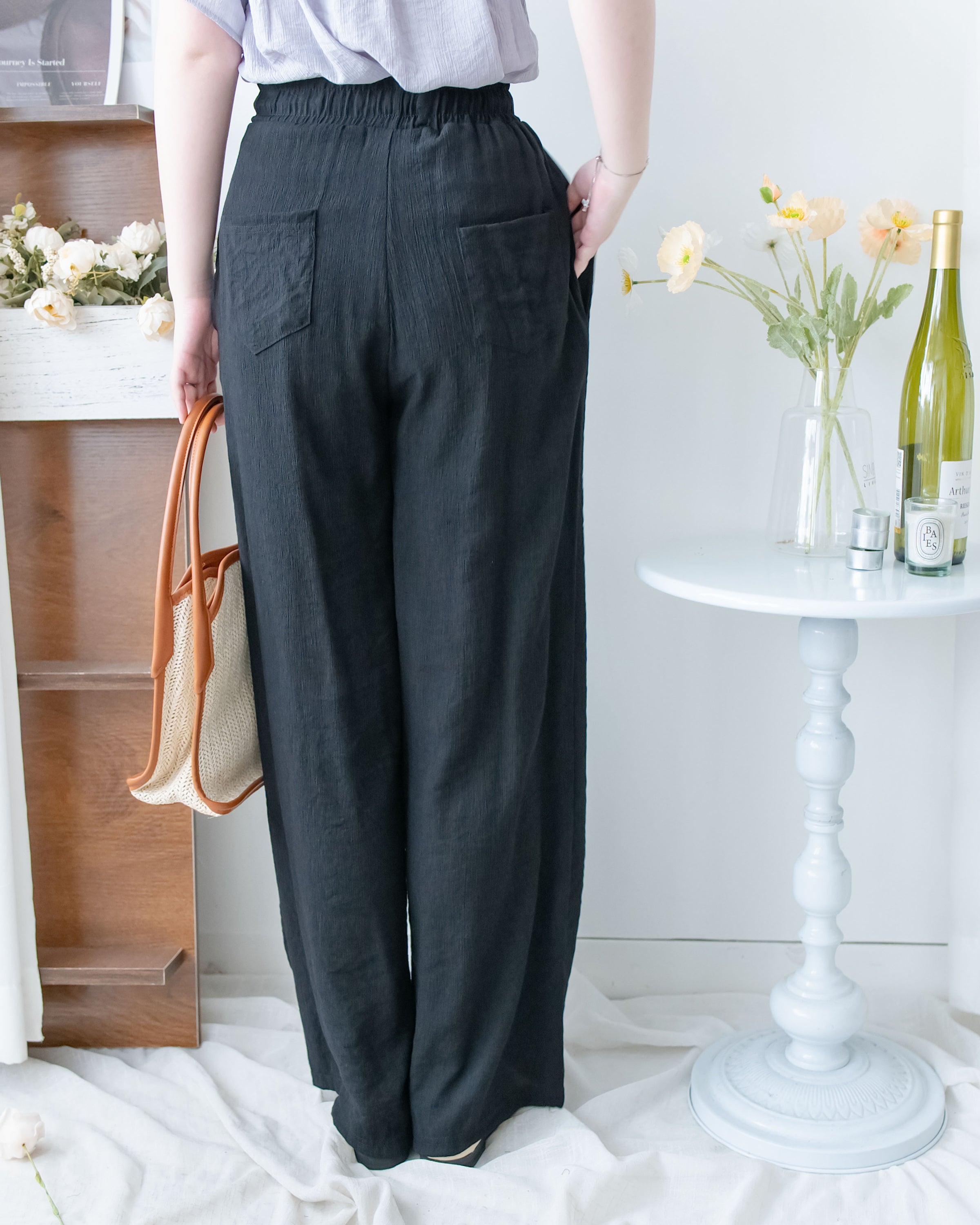 Flowy Pants 隨性雲朵裡布防皺流暢闊腳褲 /PT8481