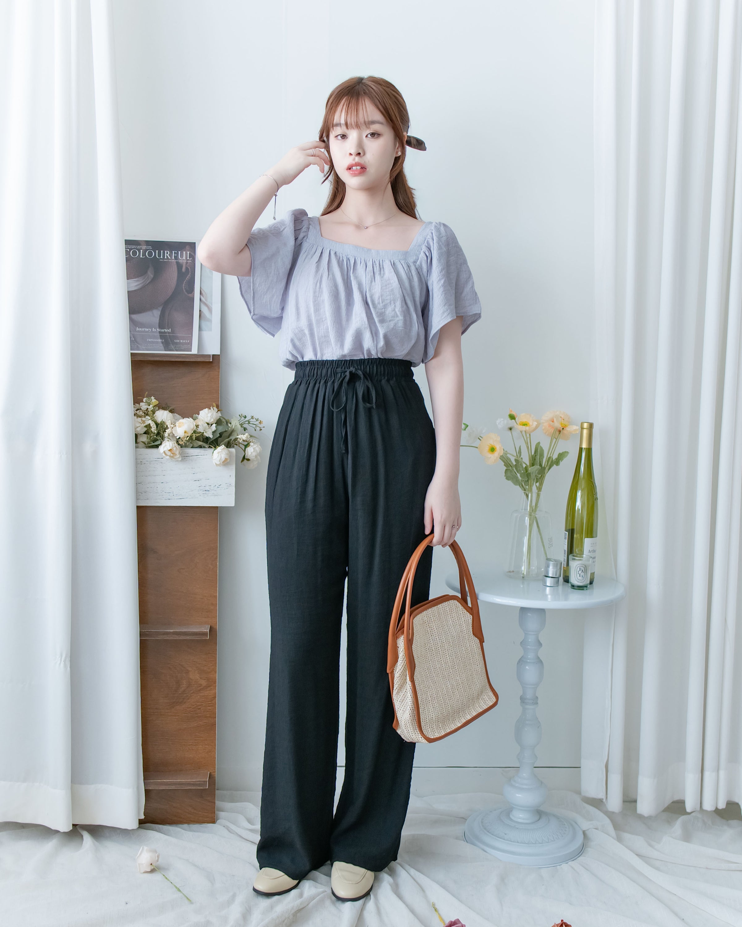Flowy Pants 隨性雲朵裡布防皺流暢闊腳褲 /PT8481