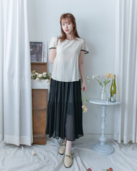 Chiffon Pleated Skirt 輕盈雪紡飄逸層次百褶長裙/SK8946