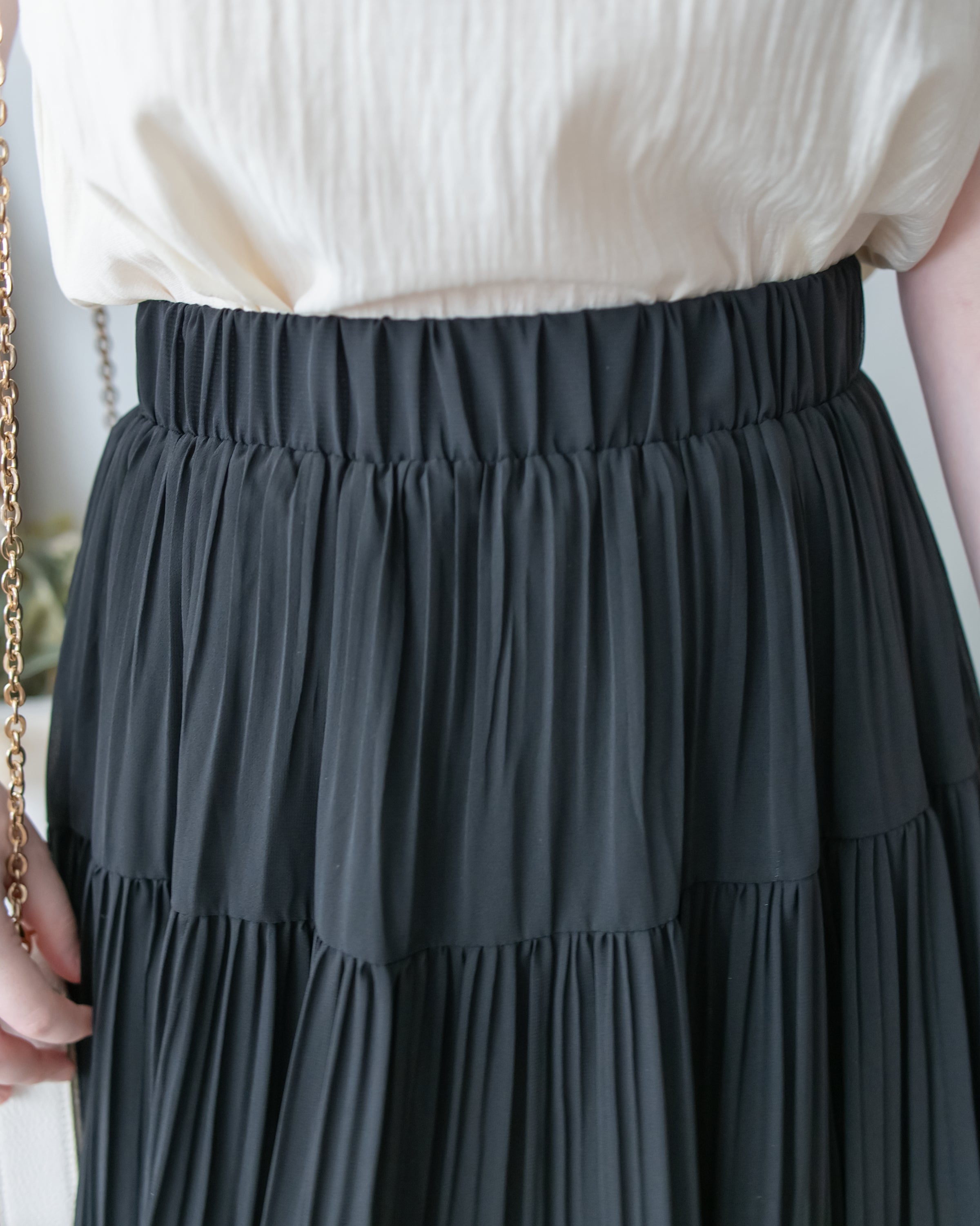 Chiffon Pleated Skirt 輕盈雪紡飄逸層次百褶長裙/SK8946