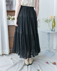Chiffon Pleated Skirt 輕盈雪紡飄逸層次百褶長裙/SK8946