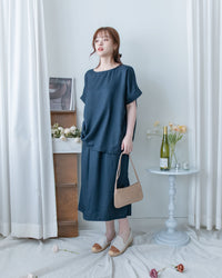 Minimalist Set 簡約無袖線後開叉套裝裙/ SE8117