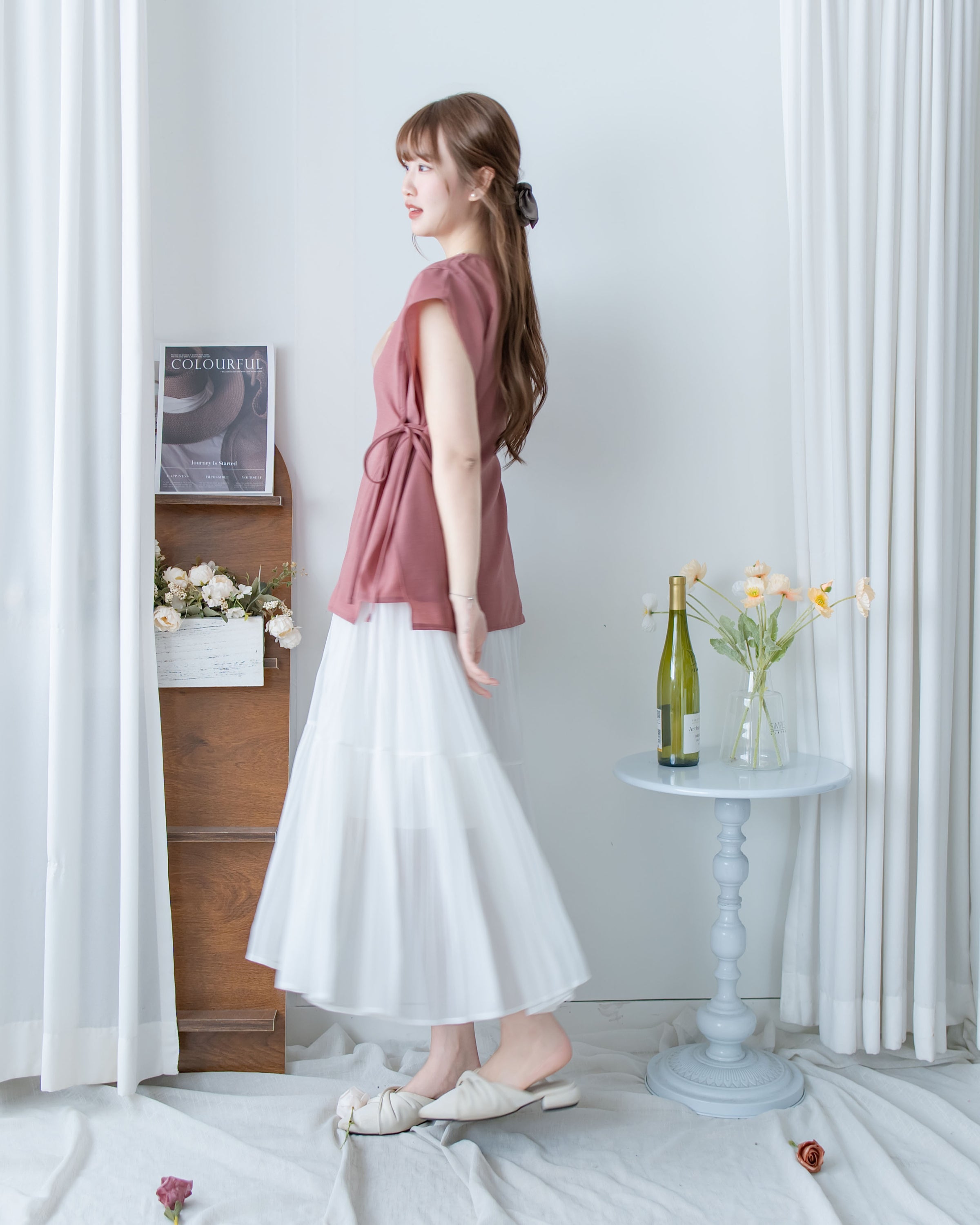 Chiffon Pleated Skirt 輕盈雪紡飄逸層次百褶長裙/SK8946