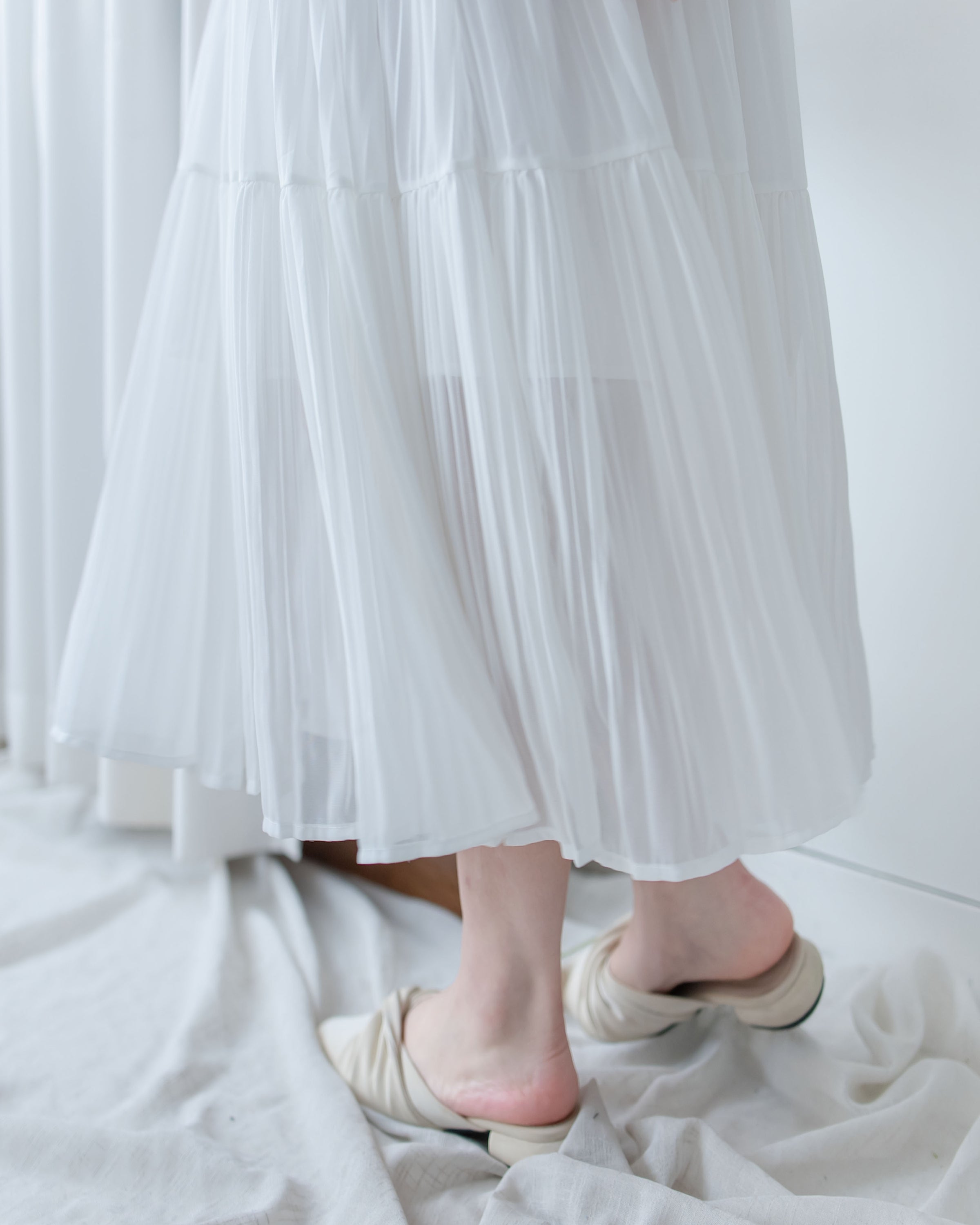 Chiffon Pleated Skirt 輕盈雪紡飄逸層次百褶長裙/SK8946