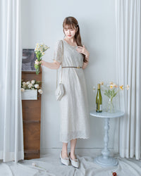 Lace Dress 精緻鏤空刺繡花邊連身裙/ DS1148