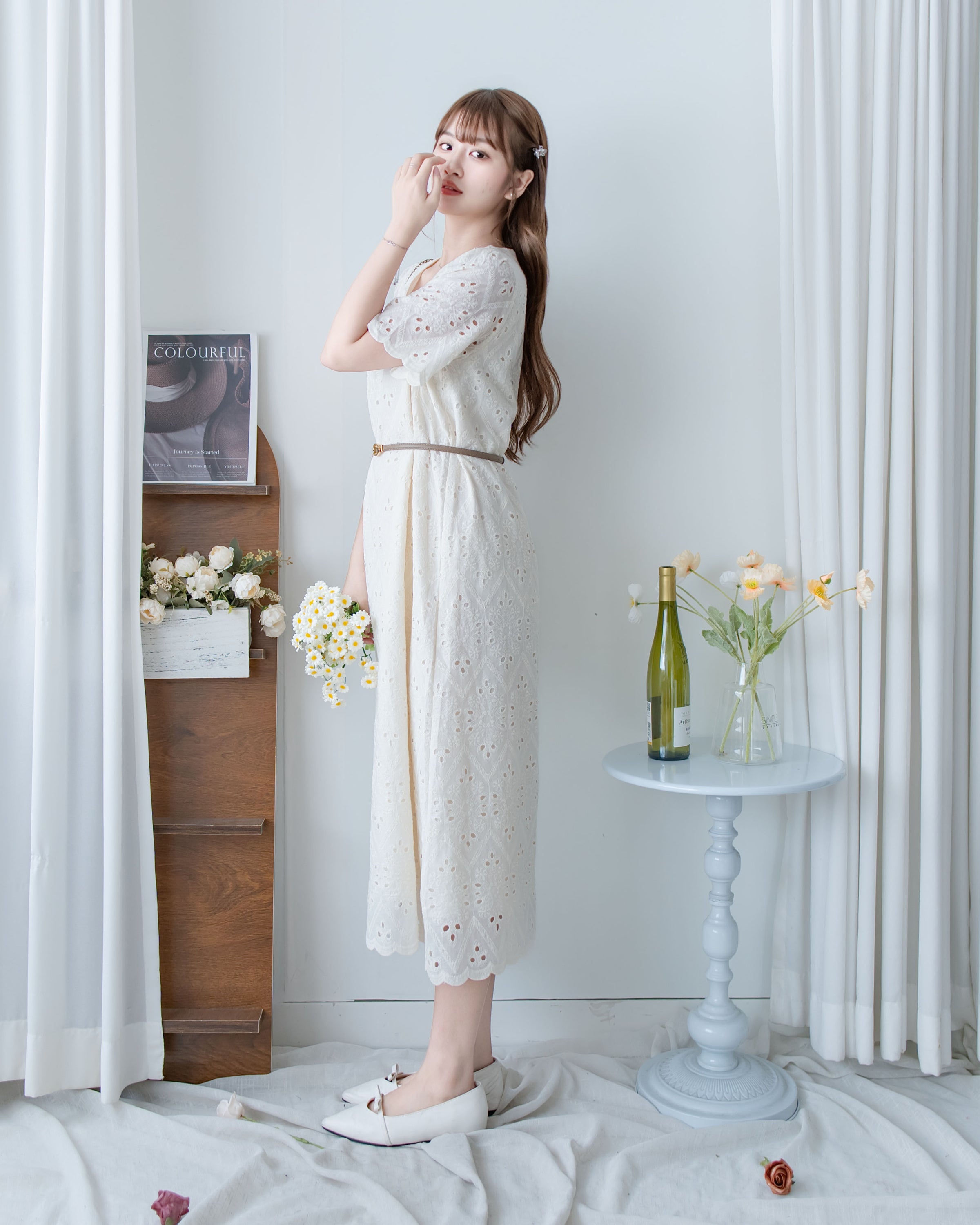 Lace Dress 精緻鏤空刺繡花邊連身裙/ DS1148