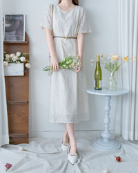 Lace Dress 精緻鏤空刺繡花邊連身裙/ DS1148