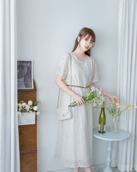 Lace Dress 精緻鏤空刺繡花邊連身裙/ DS1148