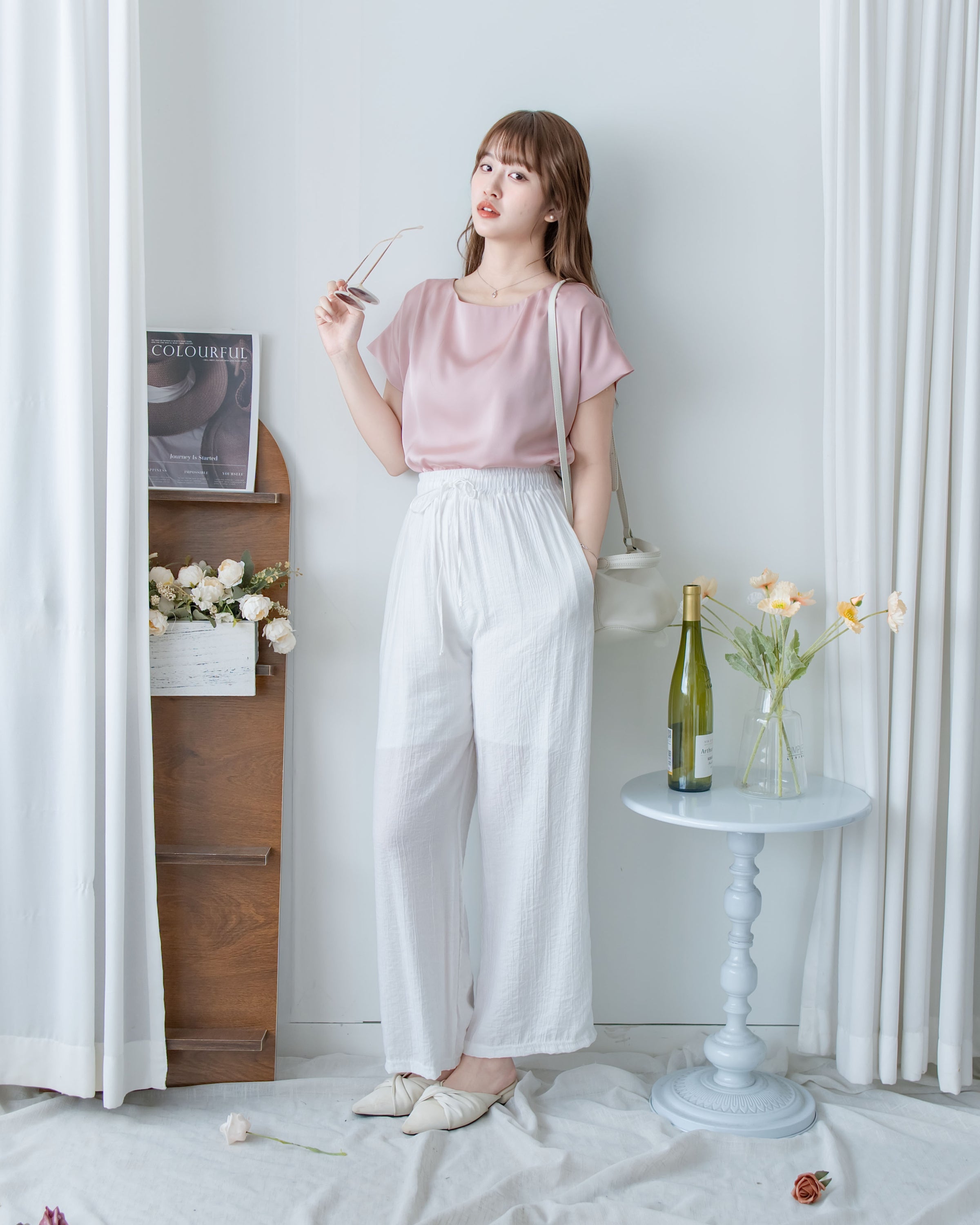 Flowy Pants 隨性雲朵裡布防皺流暢闊腳褲 /PT8481