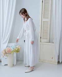 Knit Vest Set 鏤空針織外套風琴車褶長裙套裝/SE8118