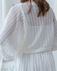 Knit Vest Set 鏤空針織外套風琴車褶長裙套裝/SE8118