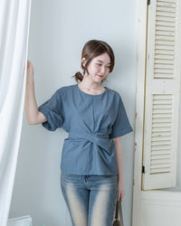 Cross Blouse 輕盈交叉帶後蝴蝶上衣/BU9150