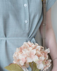 [intent label/intent製 ] Morandi Shirt Dress 十字暗紋莫蘭迪色系細領口袋連衣裙/ DSA8007