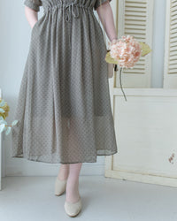 Rhombus Dress 輕復古菱格紋修腰連身裙/ DS1160