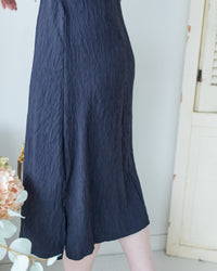 Side Slit Dress 車褶腰身綁帶開衩直身連身裙/ DS1161