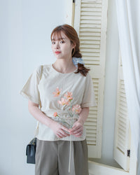Cross Blouse 輕盈交叉帶後蝴蝶上衣/BU9150