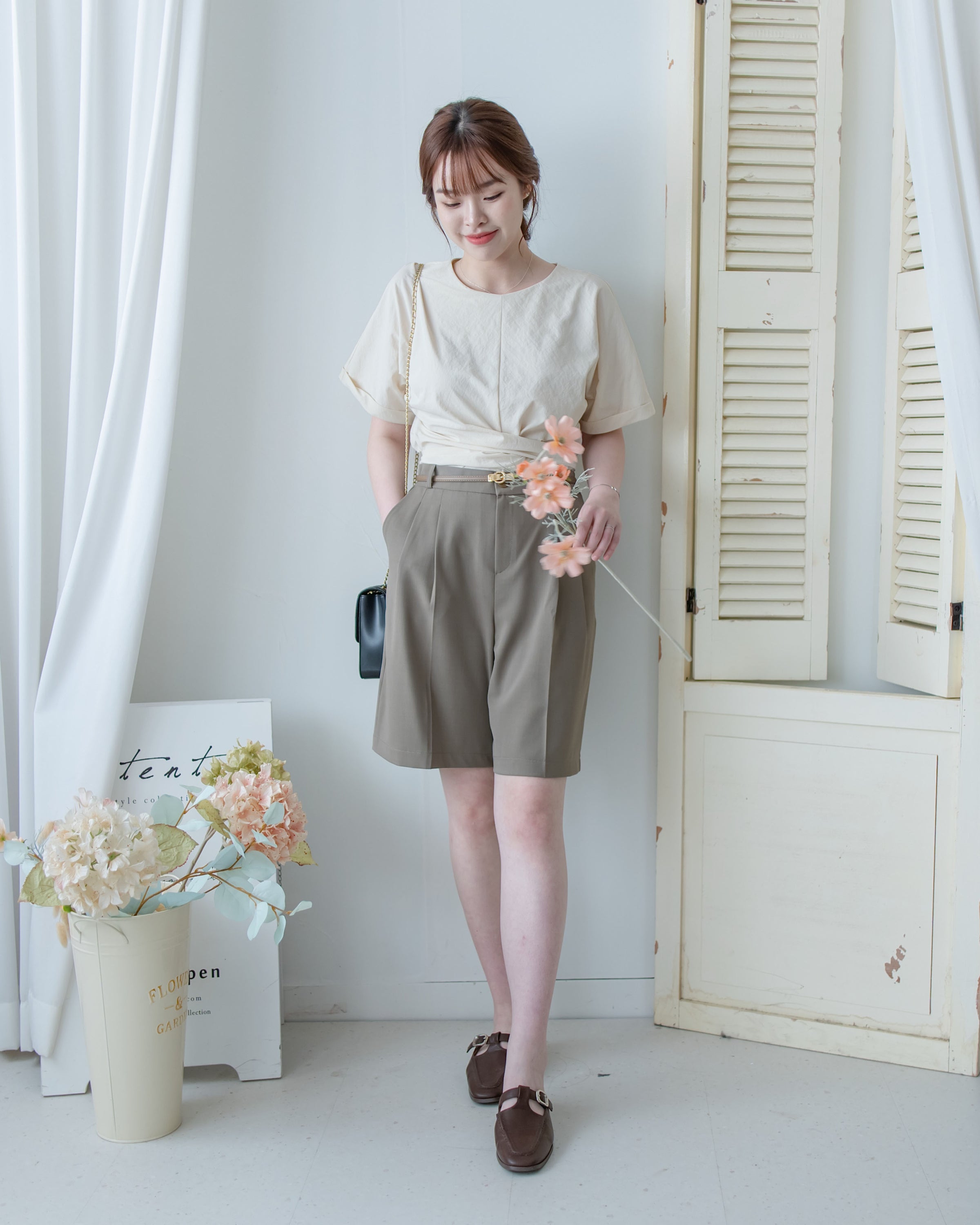 Cross Blouse 輕盈交叉帶後蝴蝶上衣/BU9150