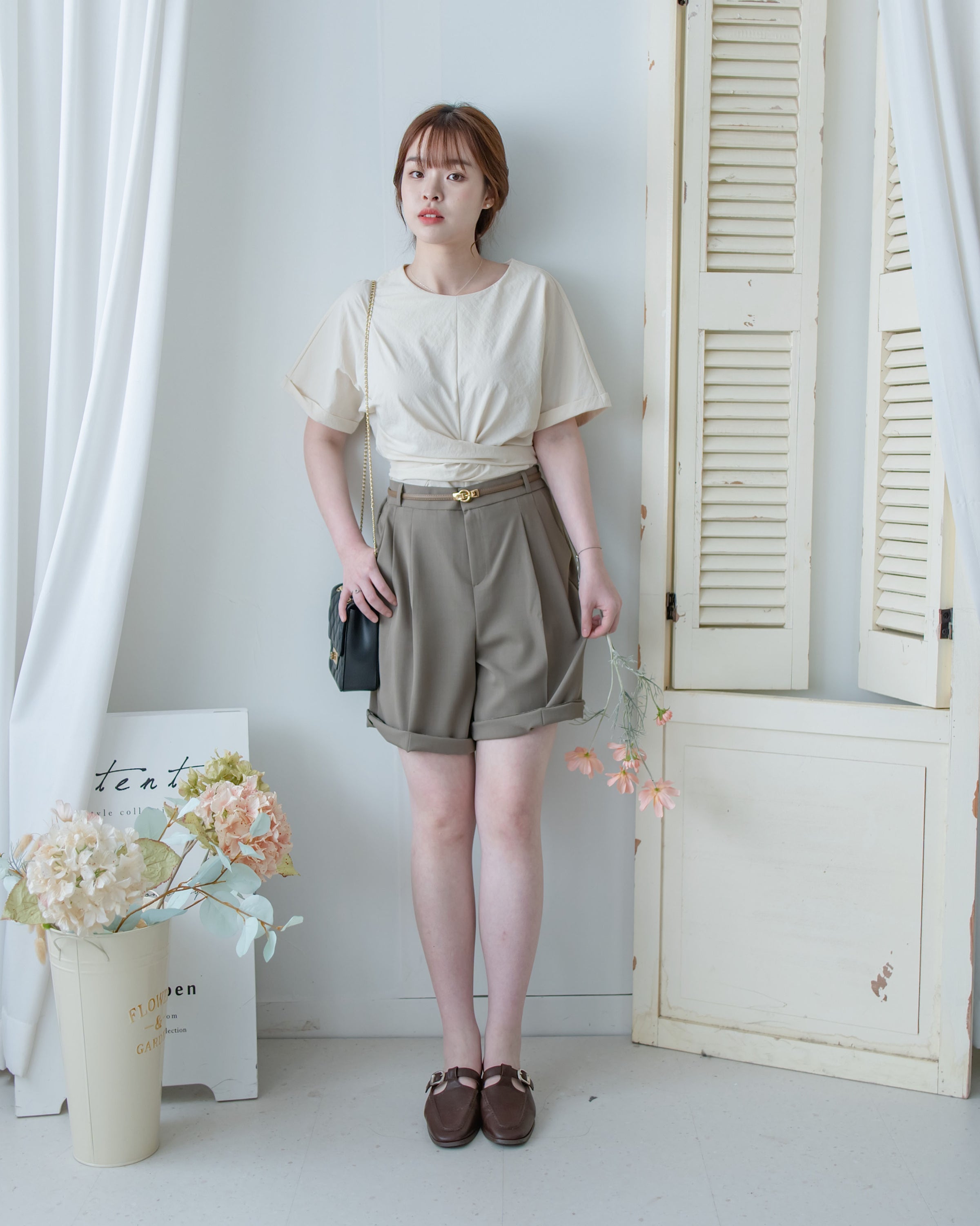 Cross Blouse 輕盈交叉帶後蝴蝶上衣/BU9150