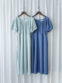 [intent label/intent製 ] Sophie Collar Dress 細褶方圓領顯瘦腰間口袋連身裙/  DSA8006
