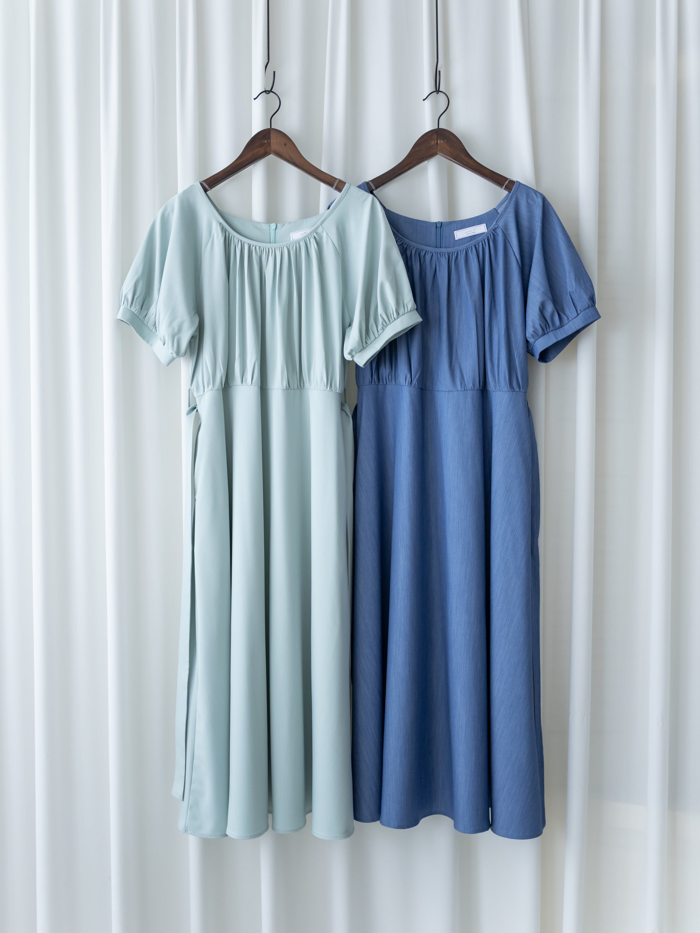 [intent label/intent製 ] Sophie Collar Dress 細褶方圓領顯瘦腰間口袋連身裙/  DSA8006