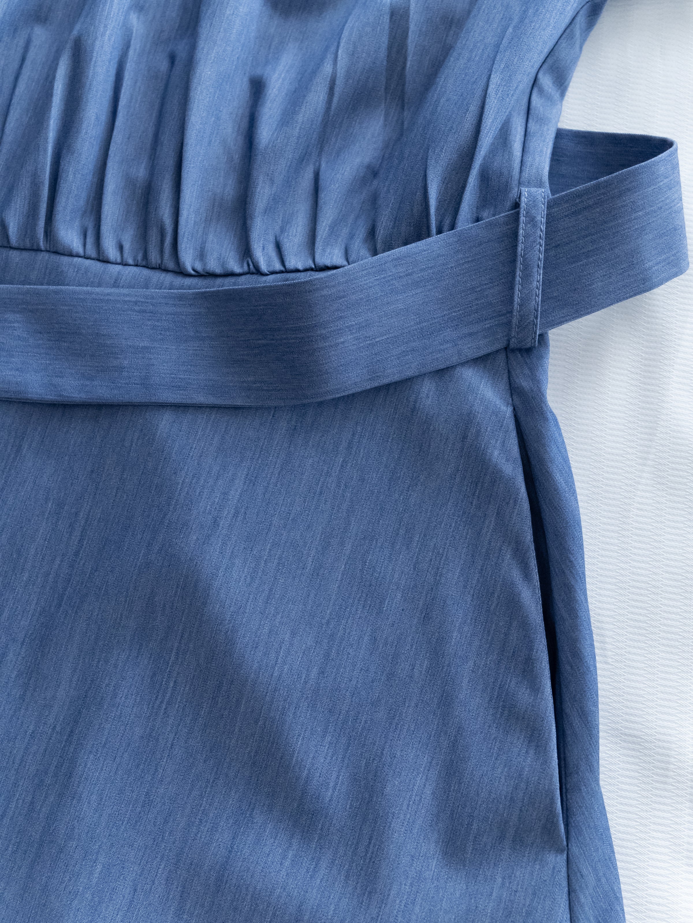 [intent label/intent製 ] Sophie Collar Dress 細褶方圓領顯瘦腰間口袋連身裙/  DSA8006