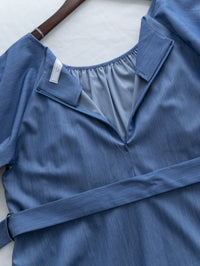 [intent label/intent製 ] Sophie Collar Dress 細褶方圓領顯瘦腰間口袋連身裙/  DSA8006