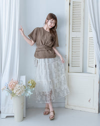 Cross Blouse 輕盈交叉帶後蝴蝶上衣/BU9150