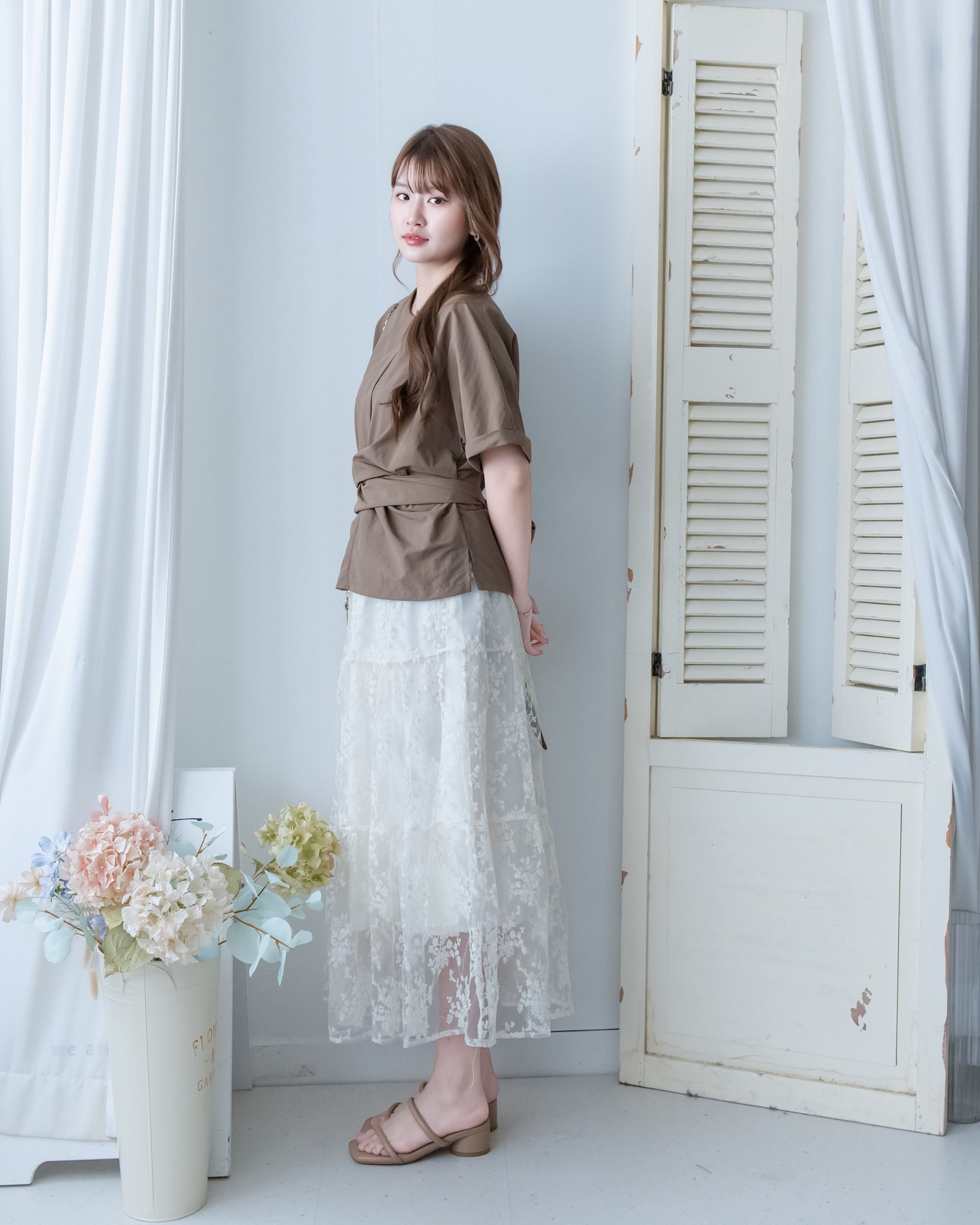 Cross Blouse 輕盈交叉帶後蝴蝶上衣/BU9150