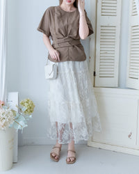 Cross Blouse 輕盈交叉帶後蝴蝶上衣/BU9150