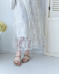 Floral Branch Skirt 浪漫鏤空刺繡層次薄紗傘裙/SK8949