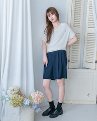 Knit Collar Top 無袖線防皺薄翻領針織衫/TP9235