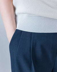 Knit Collar Top 無袖線防皺薄翻領針織衫/TP9235