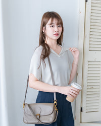 Knit Collar Top 無袖線防皺薄翻領針織衫/TP9235
