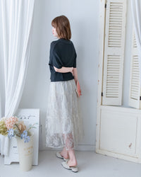 Floral Branch Skirt 浪漫鏤空刺繡層次薄紗傘裙/SK8949