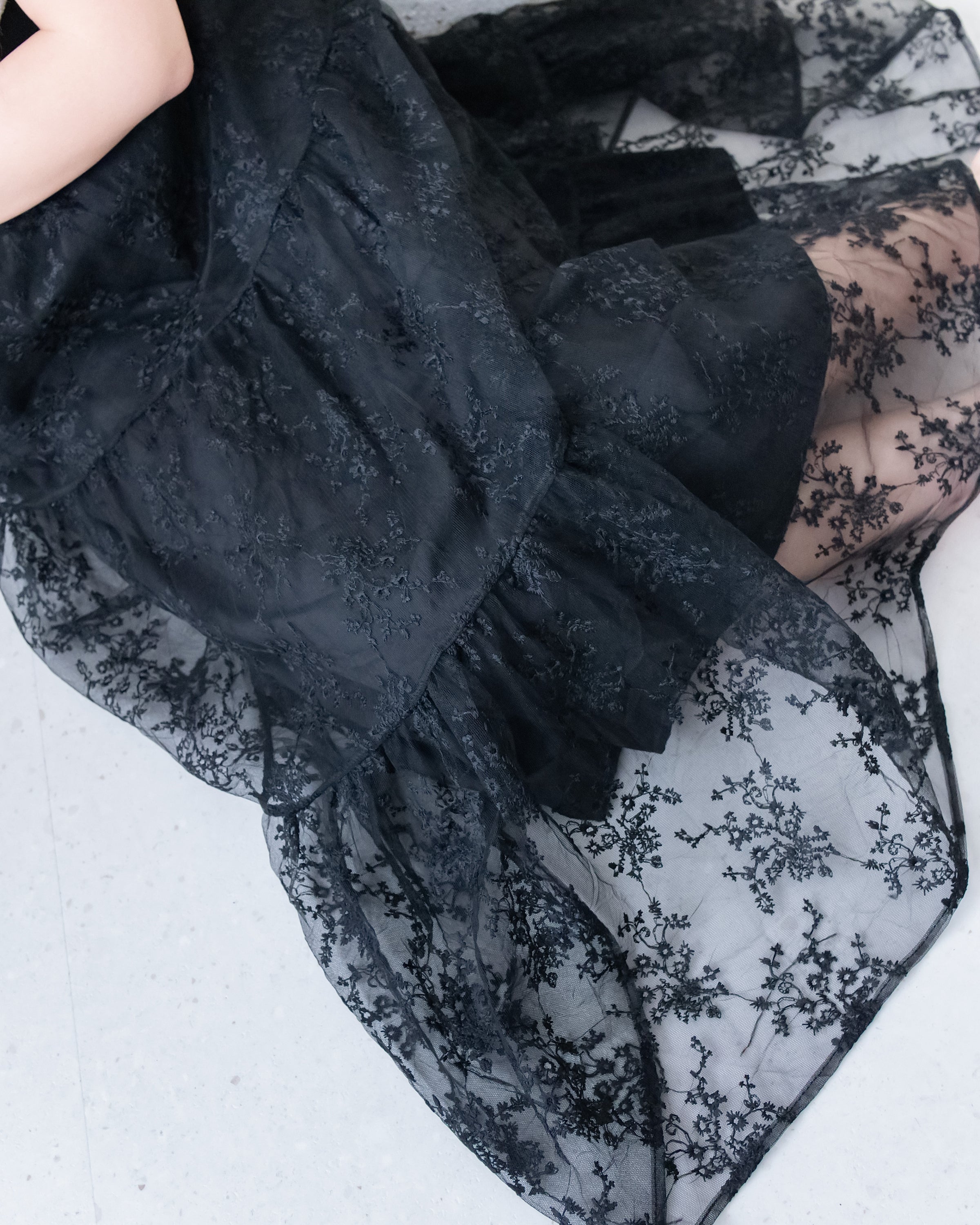 Floral Branch Skirt 浪漫鏤空刺繡層次薄紗傘裙/SK8949