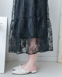 Floral Branch Skirt 浪漫鏤空刺繡層次薄紗傘裙/SK8949