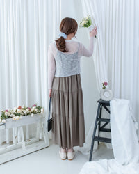 Layered Breeze Set 花邊防皺外套層次吊帶傘裙套裝/SE8119