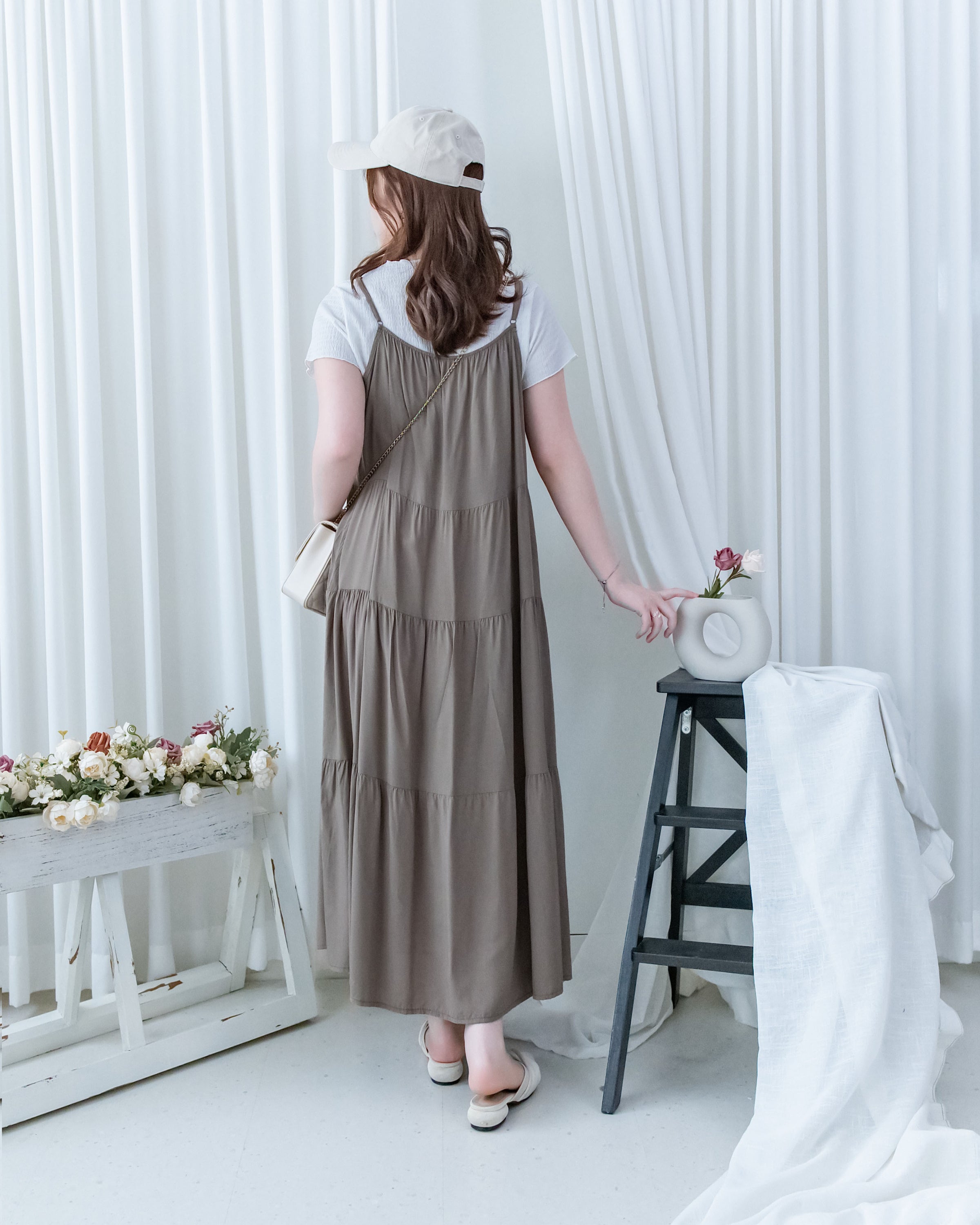 Layered Breeze Set 花邊防皺外套層次吊帶傘裙套裝/SE8119