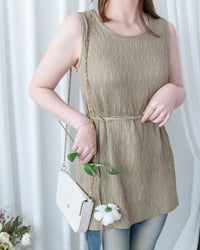 Moon Belt Vest 金屬半月扣無袖微長背心/BU9149