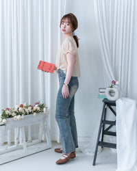 Lace Square Blouse 法式蕾絲方領裙擺上衣/BU9148