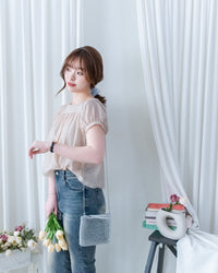 Lace Square Blouse 法式蕾絲方領裙擺上衣/BU9148