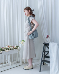 Sophie Dress 無肩線翻褶袖口彈性抽繩連身裙/DS1157