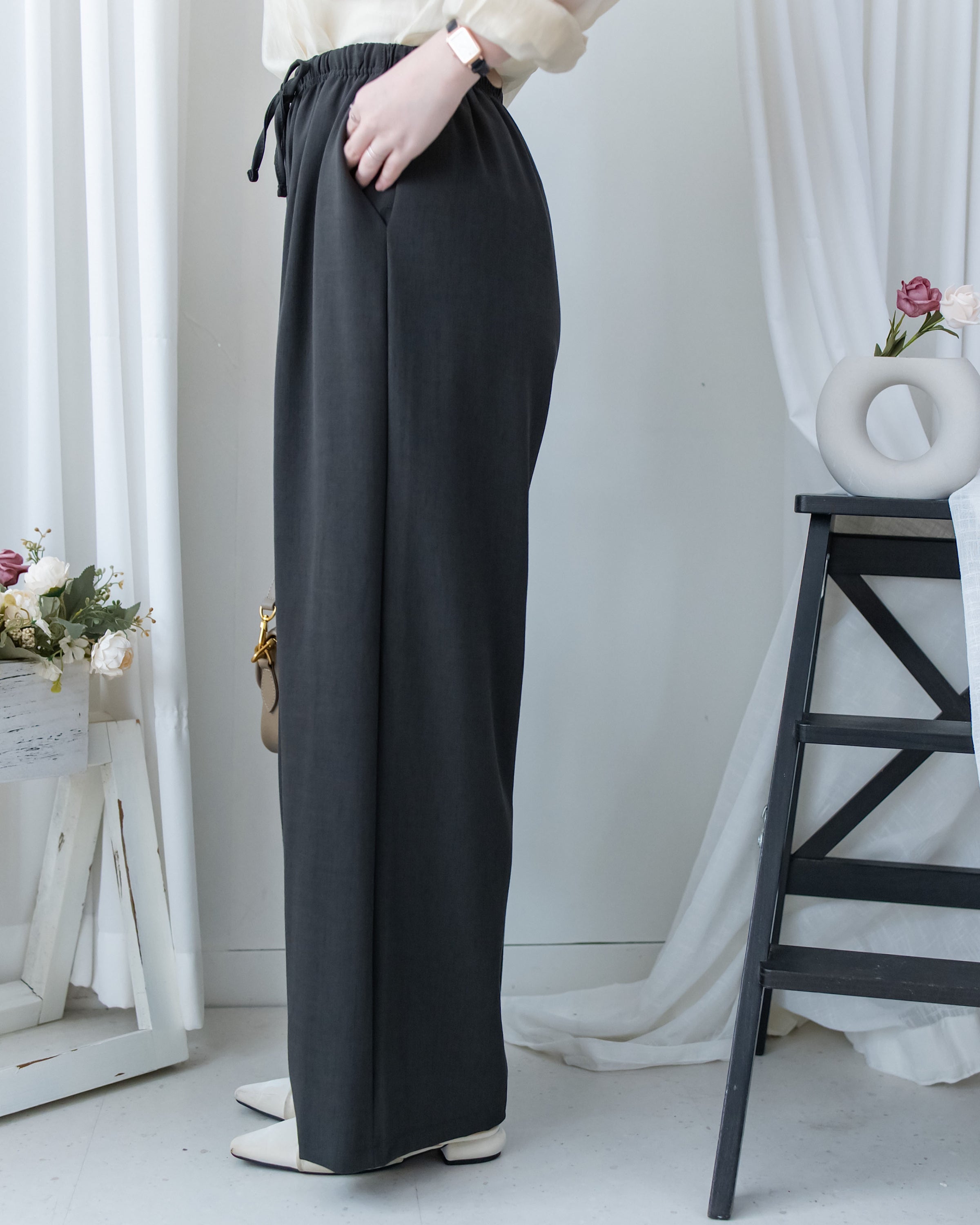 Fine Linen Pants 透氣防皺高質亞麻寬褲/PT8484
