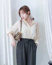 Airy Shirt 夏日微透光澤果凍感襯衫/BU9151