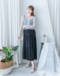Layered Breeze Set 花邊防皺外套層次吊帶傘裙套裝/SE8119