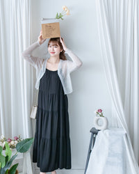 Layered Breeze Set 花邊防皺外套層次吊帶傘裙套裝/SE8119
