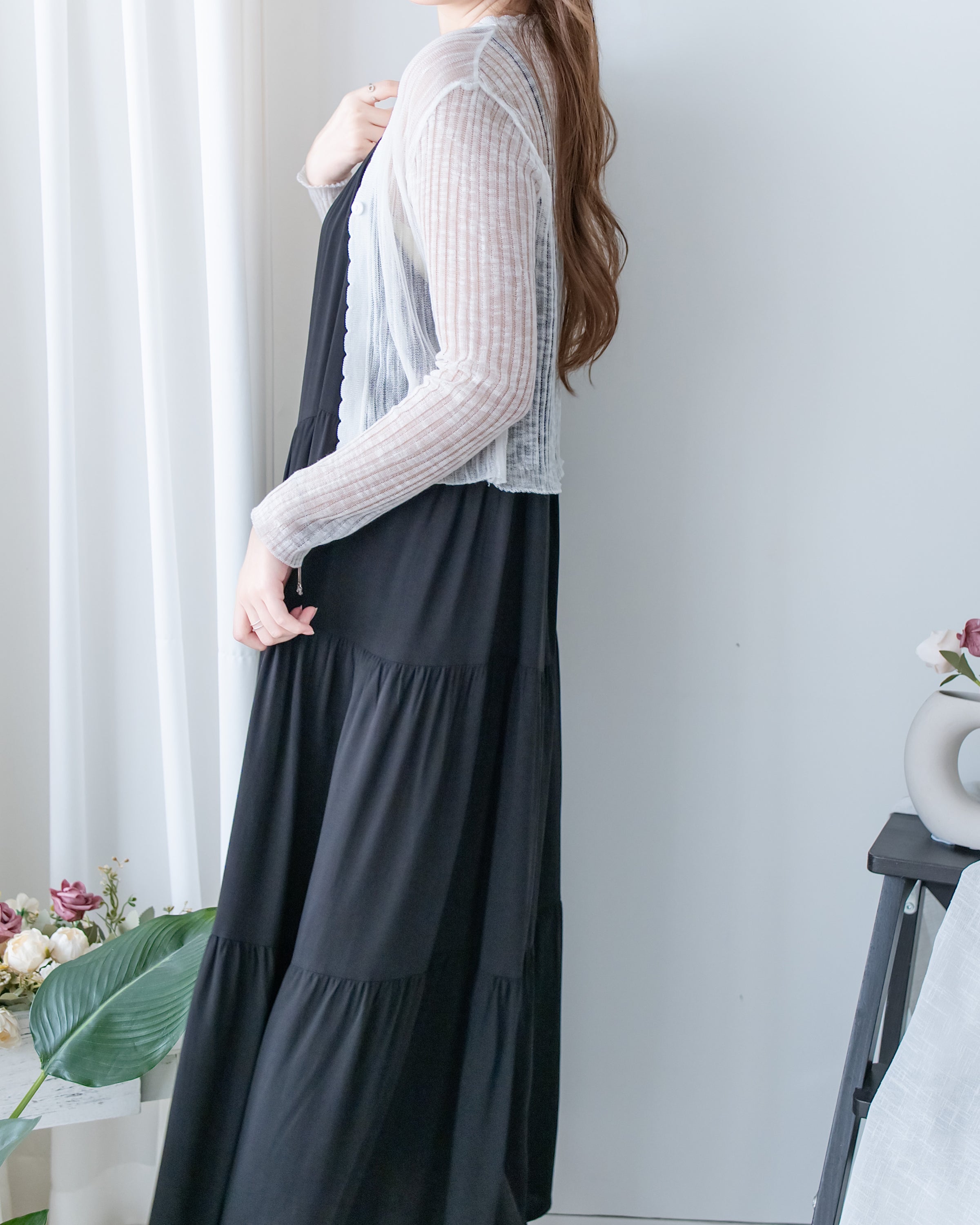 Layered Breeze Set 花邊防皺外套層次吊帶傘裙套裝/SE8119