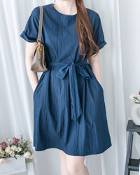 Alice Dress 隨性蝴蝶修腰口袋膝上連衣裙/DS1154