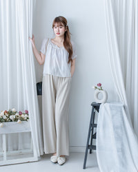 Lace Square Blouse 法式蕾絲方領裙擺上衣/BU9148